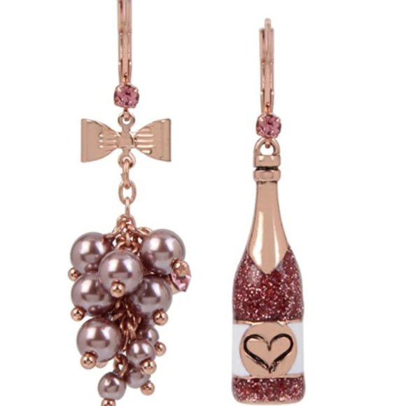 Betsey Johnson Jewelry - Betsey Johnson Rose Mix matched Drop Earri…